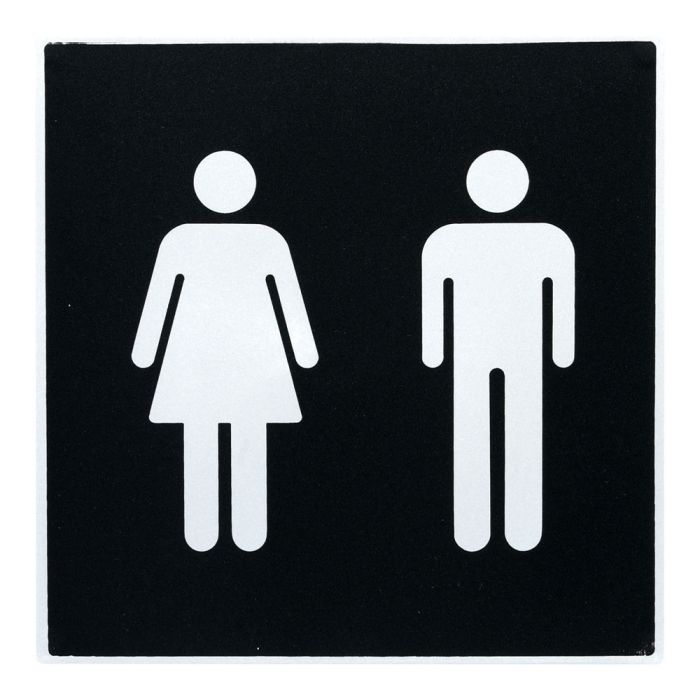 Plaque de porte Toilettes H/F - Europe design 200x200mm - Novap