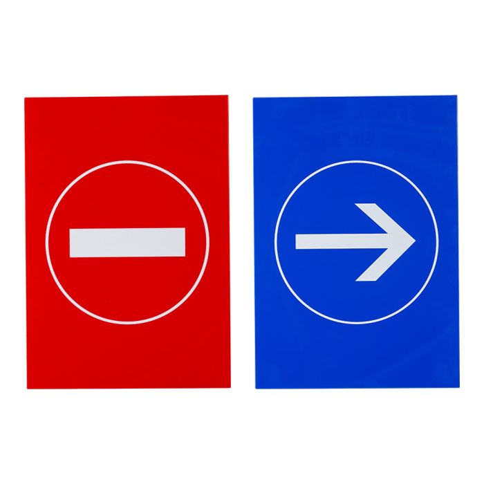 Lot de 2 plaques modulable rouge et bleue - Sens interdit & Sens obligatoire - Novap