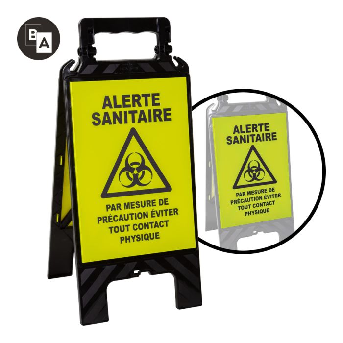 Chevalet modulable noir - Alerte sanitaire - Novap