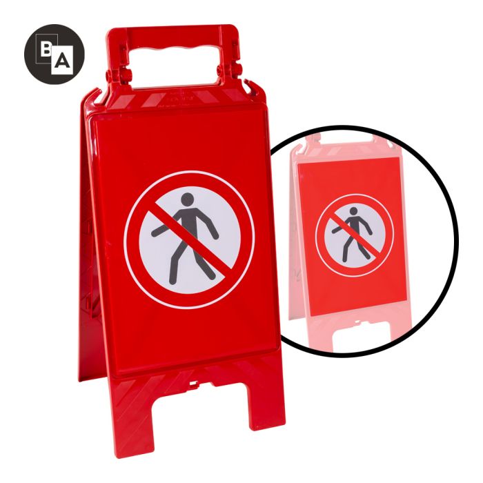 Chevalet modulable rouge - Passage interdit - Novap