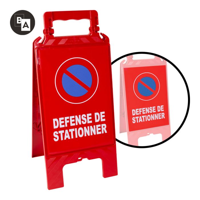 Chevalet modulable rouge - Défense de stationner - Novap