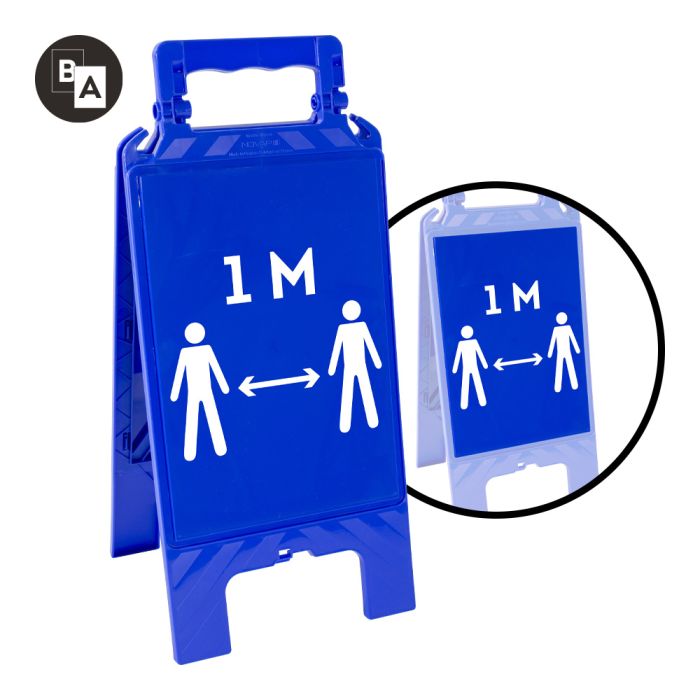 Chevalet modulable bleu - 1m entre les personnes - Novap