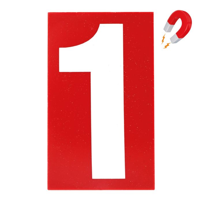 N°1 - 50x30mm magnétique Rouge/Blanc - Novap
