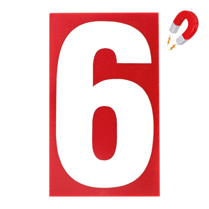 N°6 - 100x60mm magnétique Rouge/Blanc - Novap
