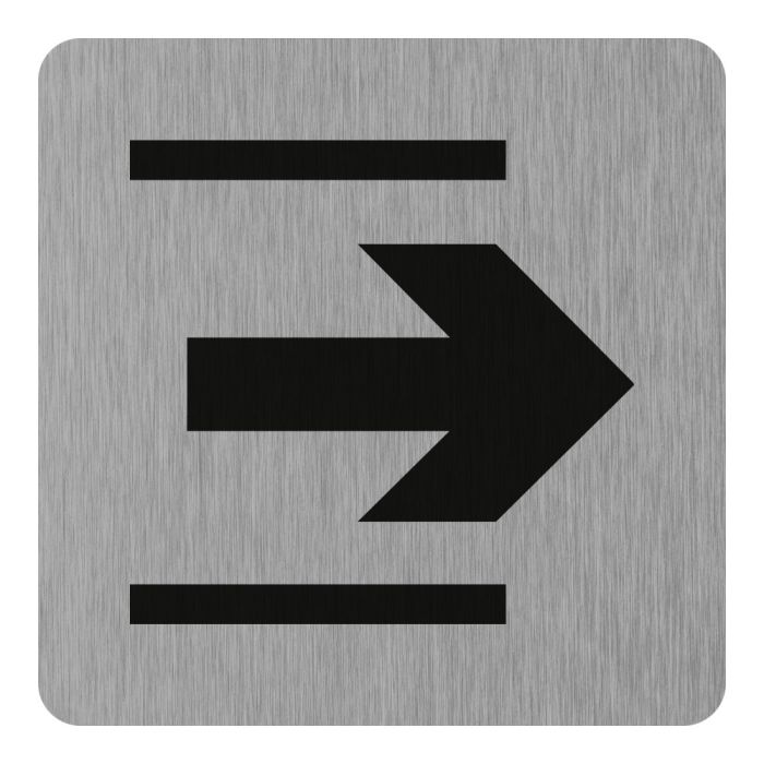 Plaque de porte Sortie (symbole) - Aluminium brosse 100x100mm - Novap