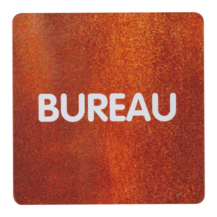 Plaque de porte alu effet rouille - Bureau - Novap