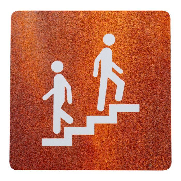 Plaque de porte alu effet rouille - Escaliers - Novap