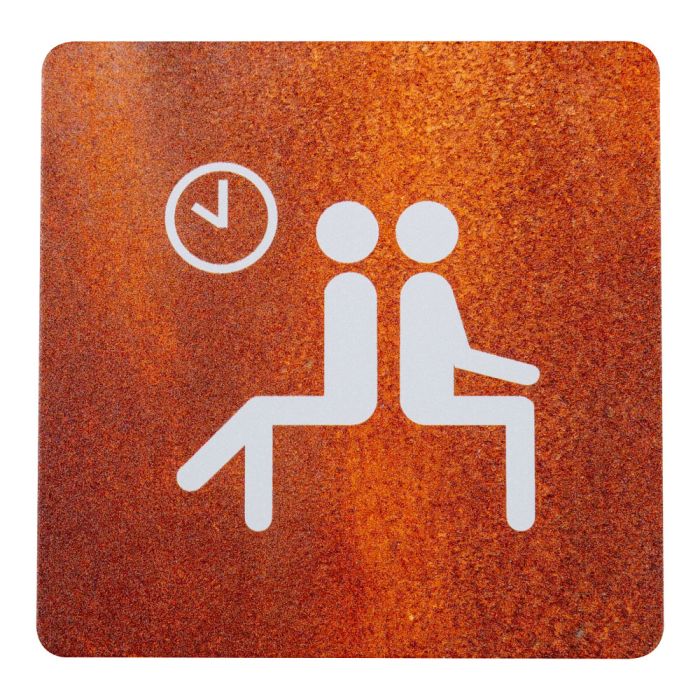 Plaque de porte alu effet rouille - Hall salle d'attente - Novap