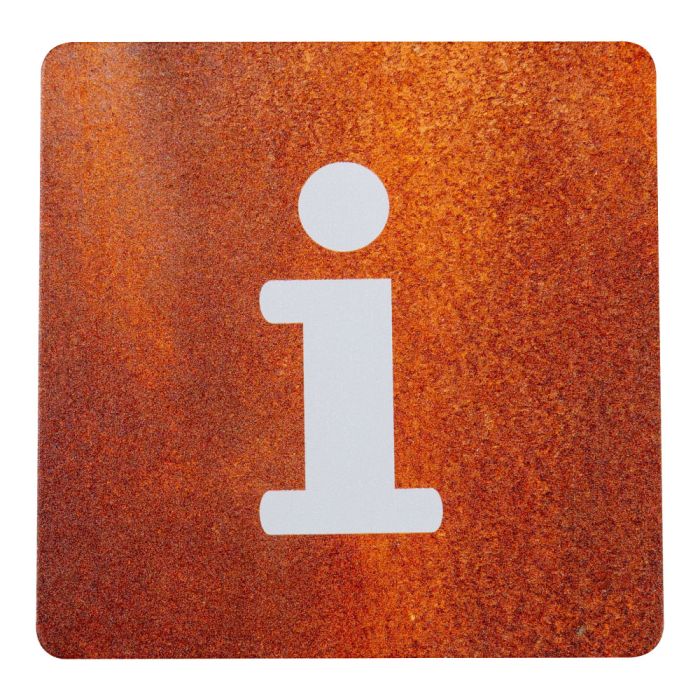 Plaque de porte alu effet rouille - Informations - Novap