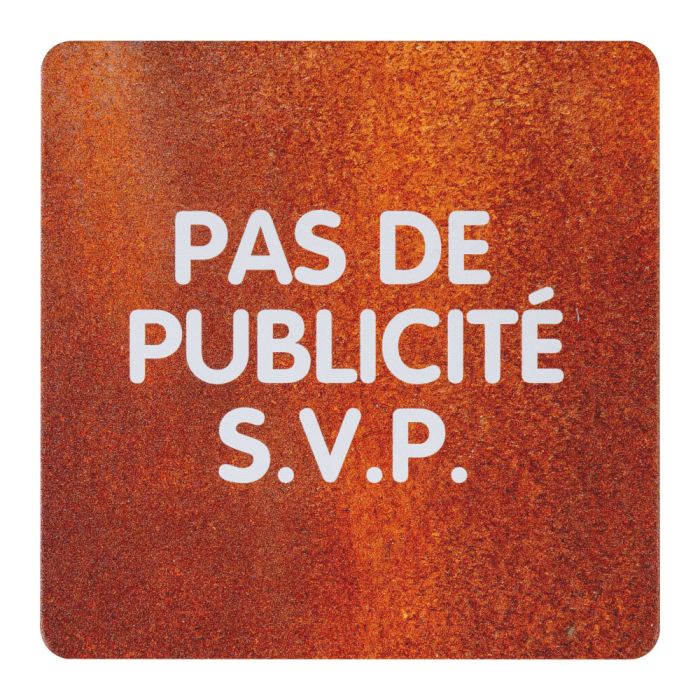 Plaque de porte alu effet rouille - Pas de publicité svp - Novap