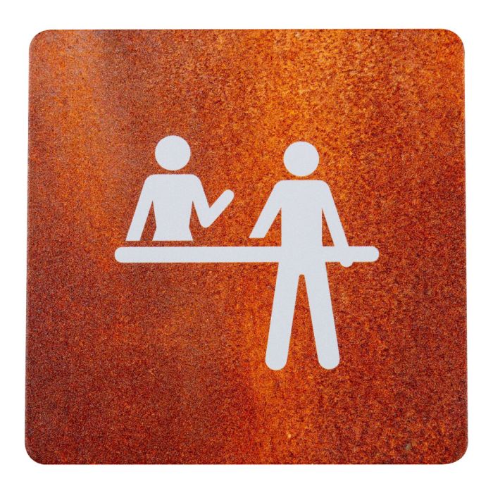 Plaque de porte alu effet rouille - Reception - Novap