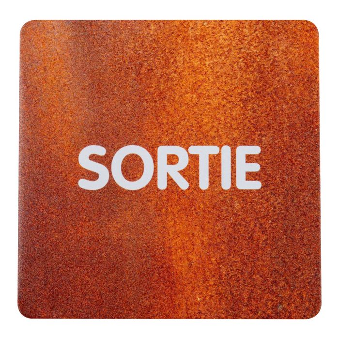Plaque de porte alu effet rouille - Sortie - Novap