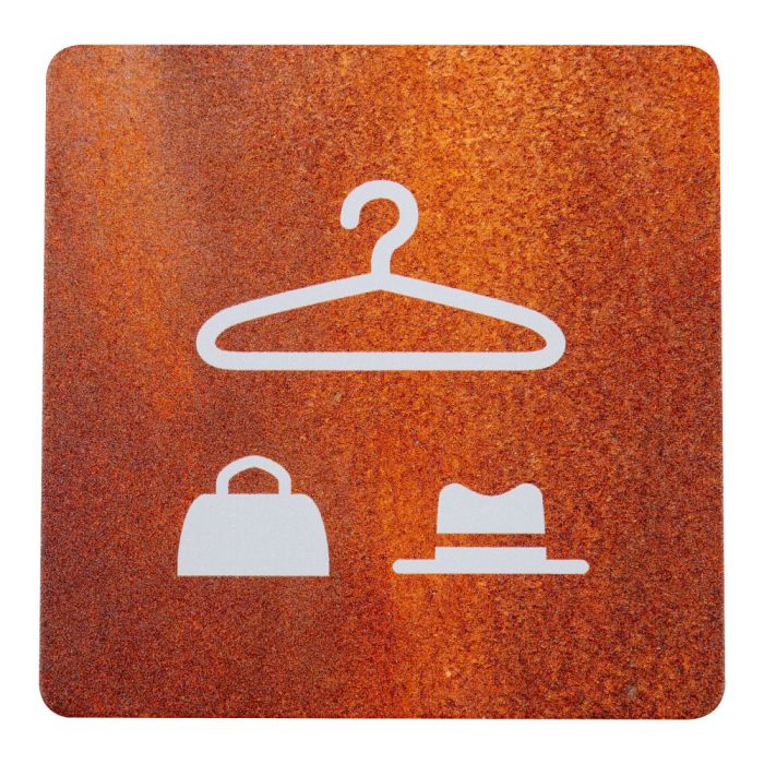 Plaque de porte alu effet rouille - Vestiaire - Novap