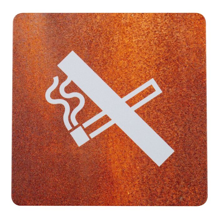 Plaque de porte alu effet rouille - Zone non fumeur - Novap