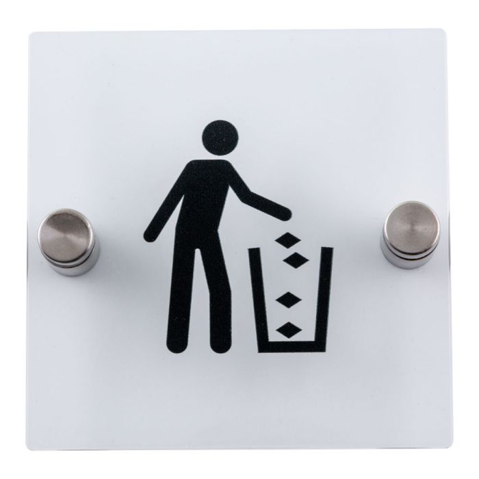 Plaque de porte transparente - Poubelle - Novap