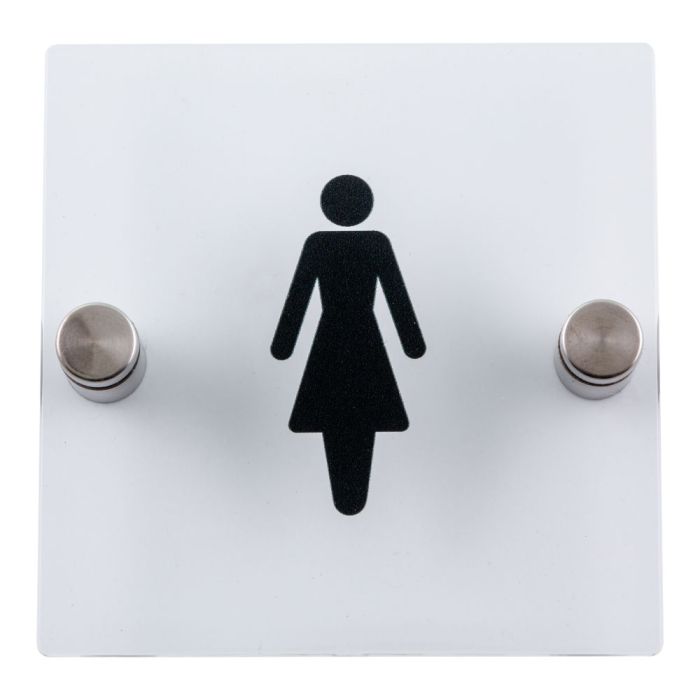 Plaque de porte transparente - Toilettes femmes - Novap