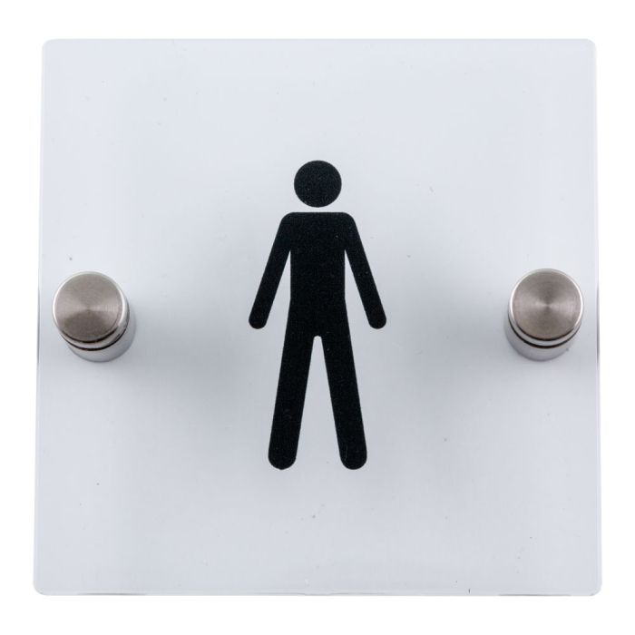 Plaque de porte transparente - Toilettes hommes - Novap