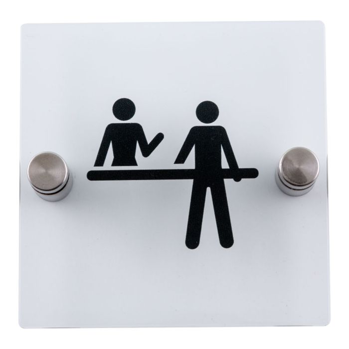 Plaque de porte transparente - Réception - Novap