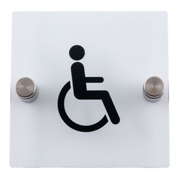 Plaque de porte transparente - Toilettes PMR - 4386065