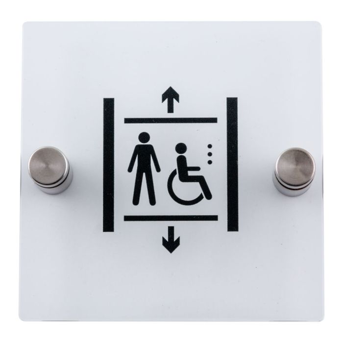Plaque de porte transparente - Ascenseur PMR - Novap