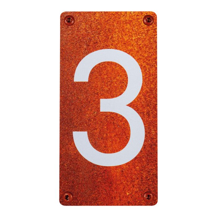 Numéro de maison - N°3 - effet acier rouillé - Novap