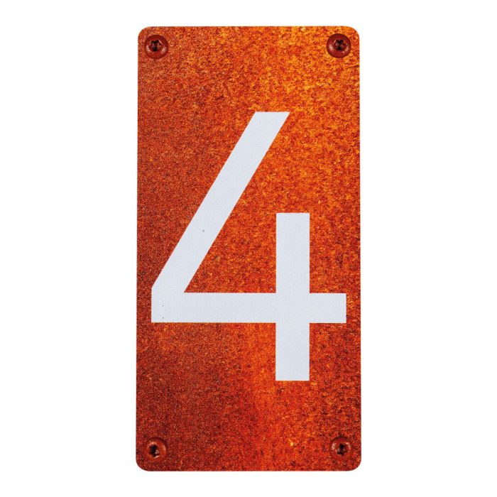 Numéro de maison - N°4 - effet acier rouillé - Novap