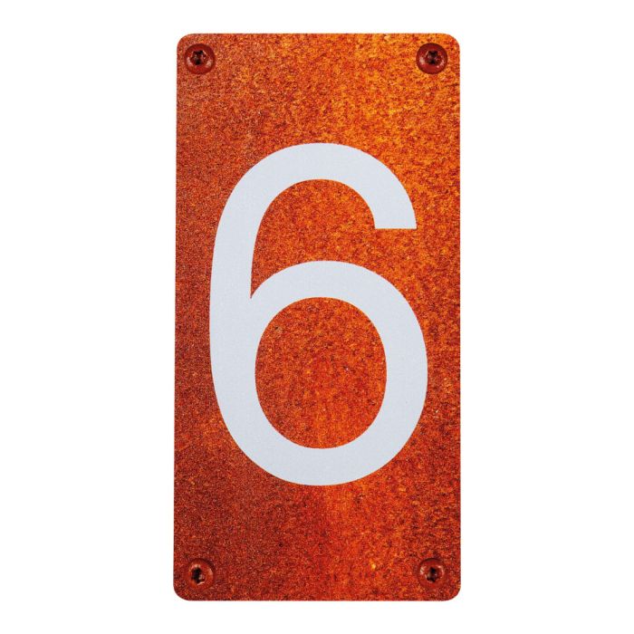 Numéro de maison - N°6 - effet acier rouillé - Novap