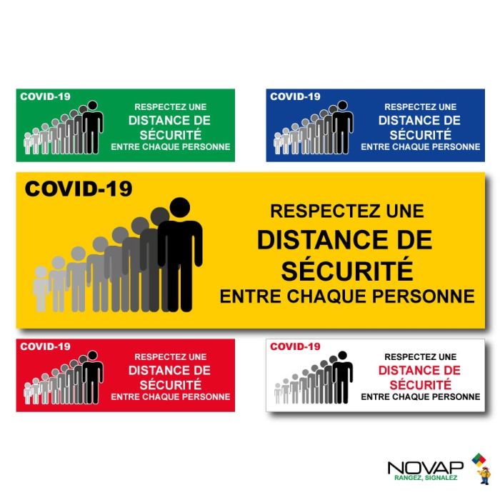COVID19 Distance de sécurité - spécial sol - 450 x 150 mm - Novap