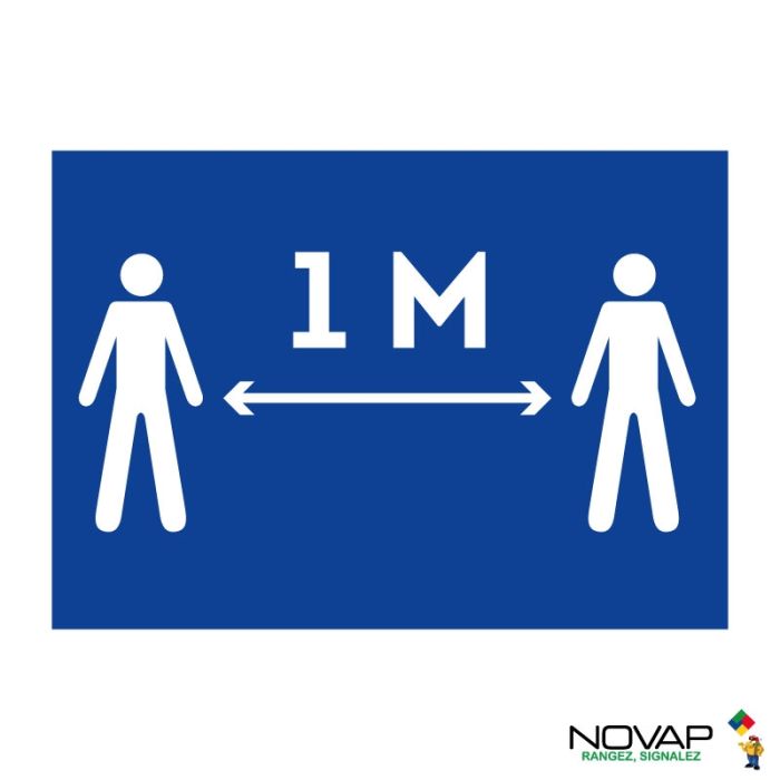 Panneau 1 mètre - Bleu - Rigide A4 - Novap