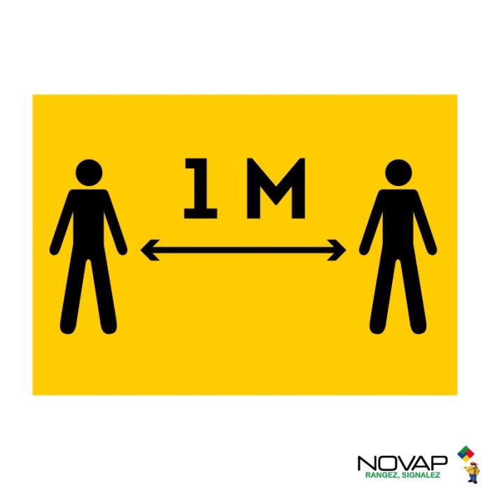 Panneau 1 mètre - Jaune - Rigide A4 - Novap