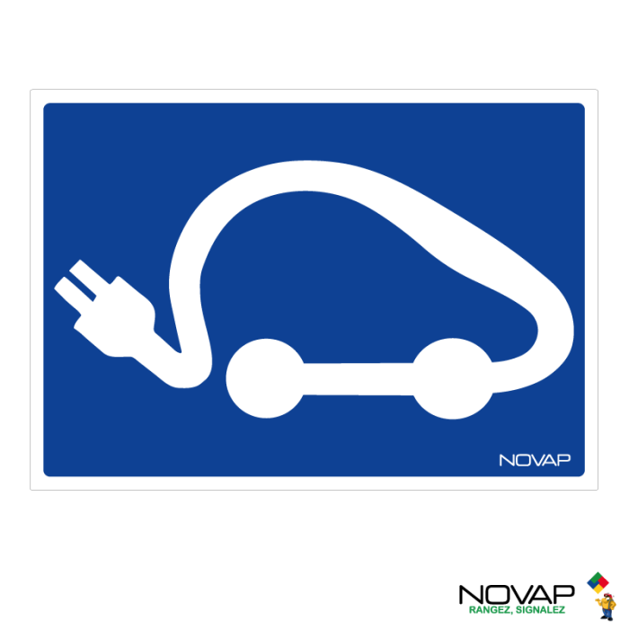 Panneau Logo véhicule électrique - Rigide A5 - Novap