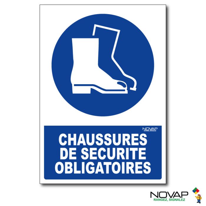 Panneau Chaussures de sécurité obligatoires - Rigide A5 - Novap