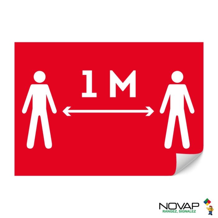 Panneau 1 mètre - Rouge - Adhésif A4 - Novap