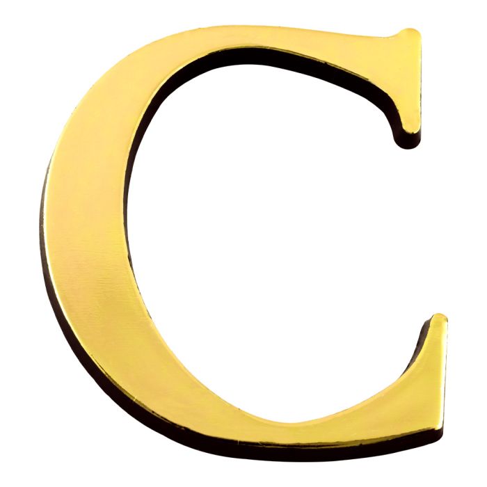 Lettre C en relief autocollant - Or - Novap