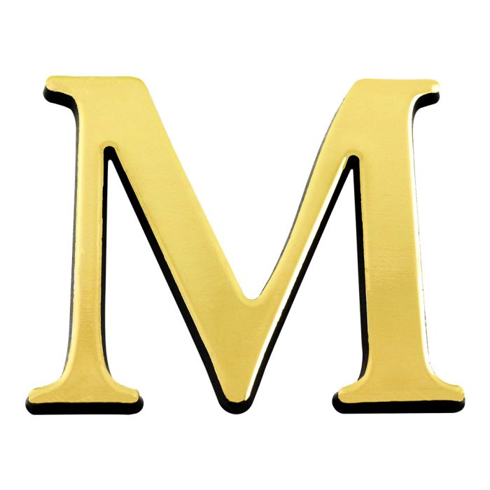 Lettre M en relief autocollant - Or - Novap
