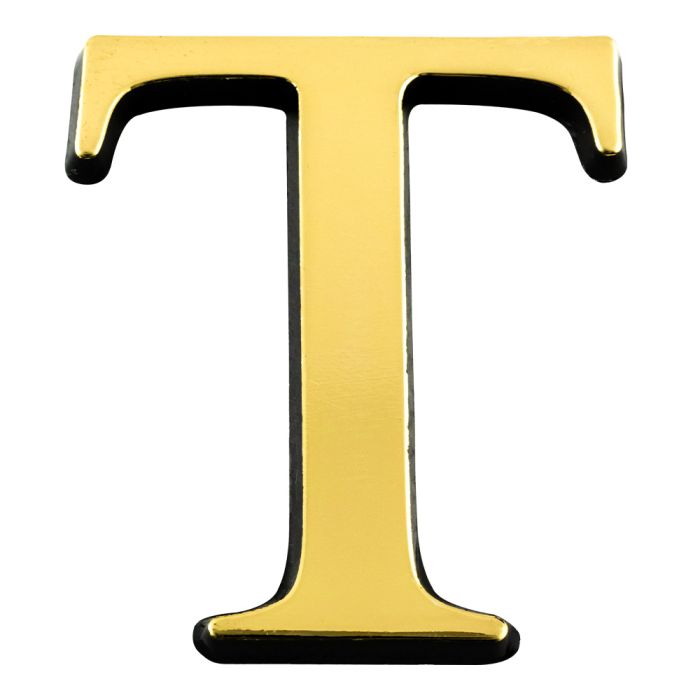 Lettre T en relief autocollant - Or - Novap
