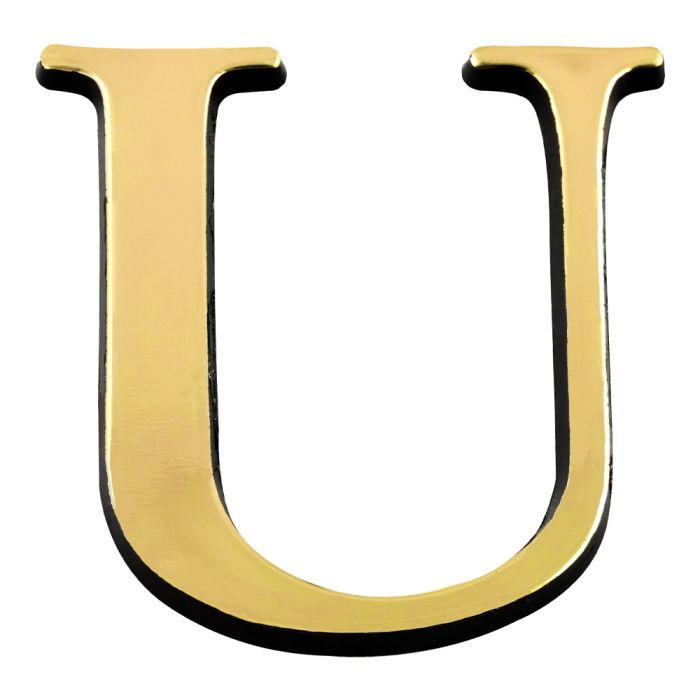 Lettre U en relief autocollant - Or - Novap