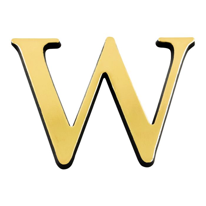 Lettre W en relief autocollant - Or - Novap