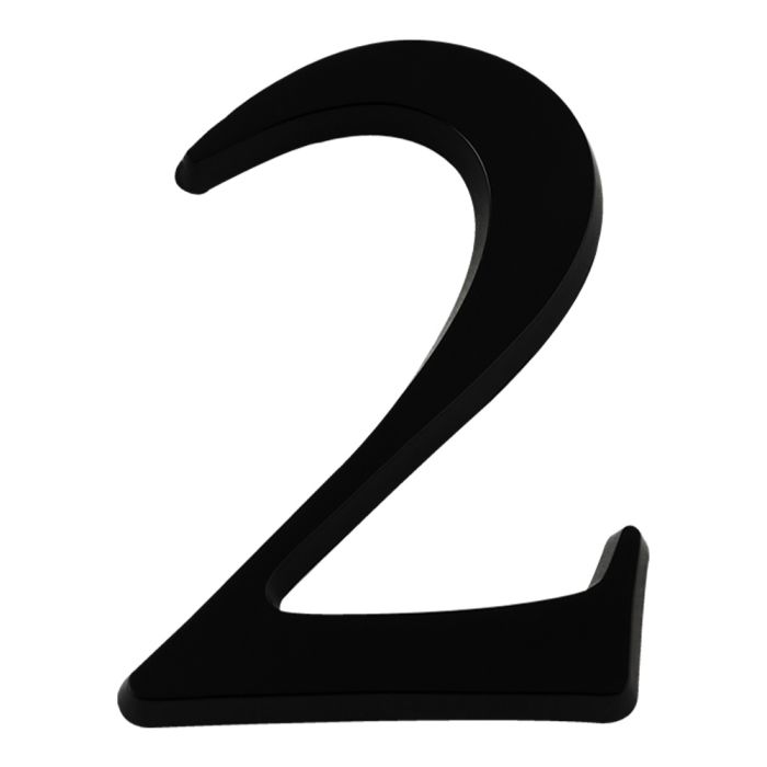 Chiffre 2 en relief autocollant - Noir - Novap