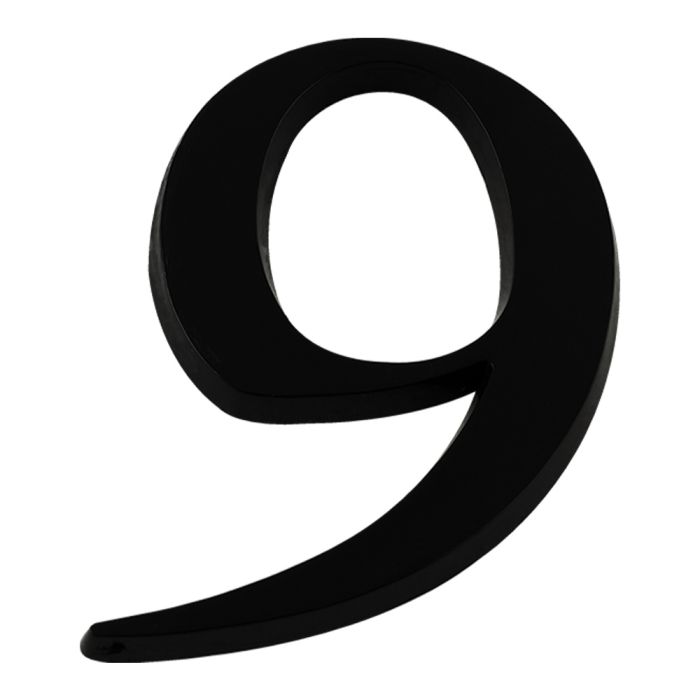 Chiffre 9 en relief autocollant - Noir - Novap