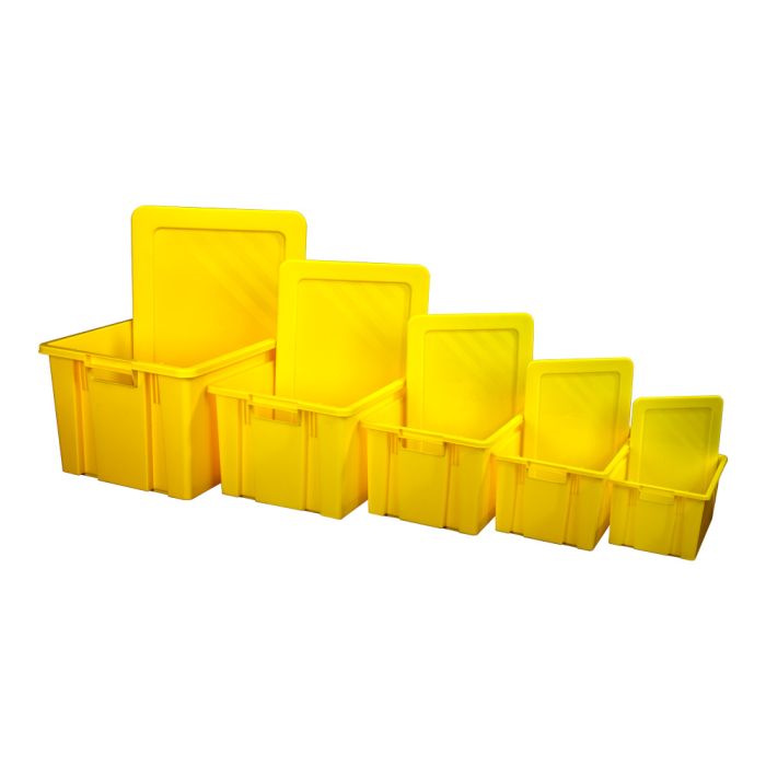 Boite de rangement Novabac 6 au 54 Litres Jaune + les couvercles - Novap