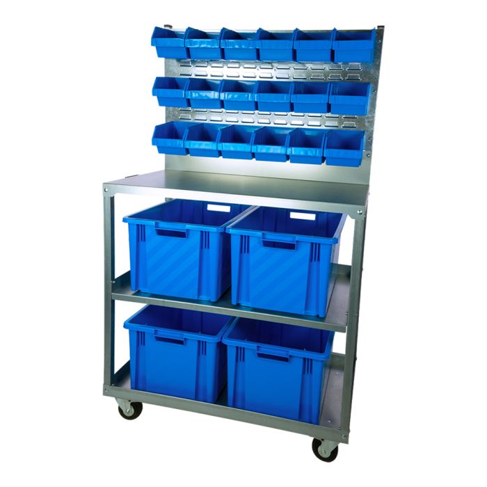 Desserte avec 4 novabacs 54 litres + bacs à bec Eco : 18 x 3 litres -  Novap