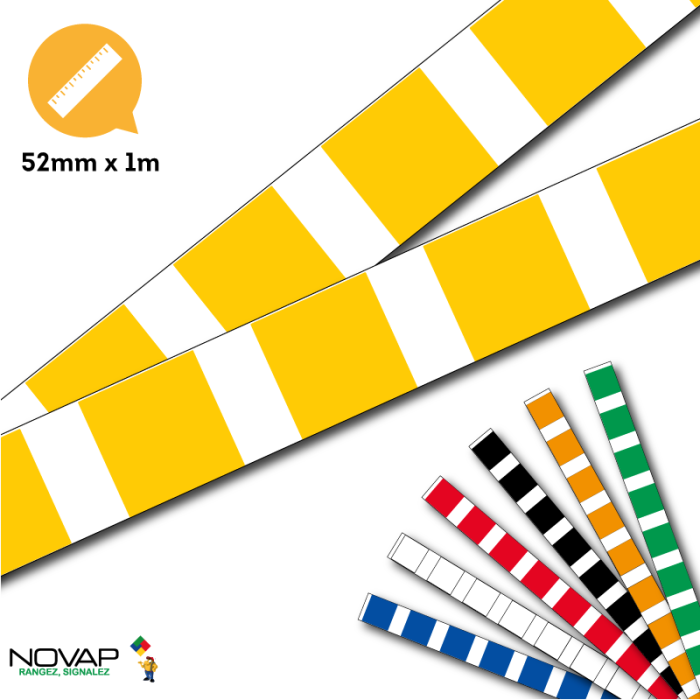 Lot 2 bandes 52mm x 1m - Carrés - Novap