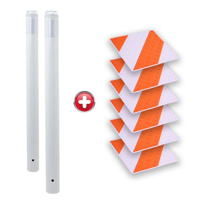 Kit passage piétons - Tubes Blanc - Dalles Orange/Blanc - Novap