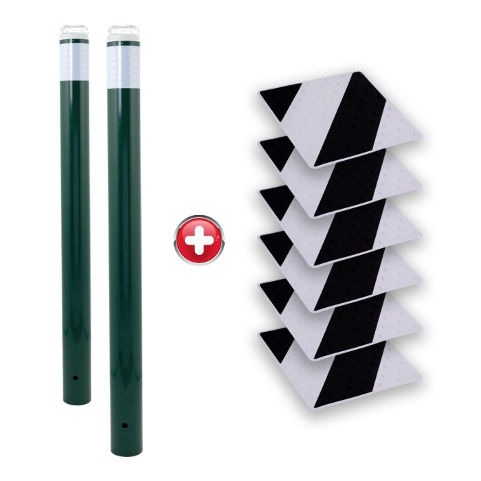 Kit passage piétons - Tubes Vert - Dalles Noir/Gris - Novap