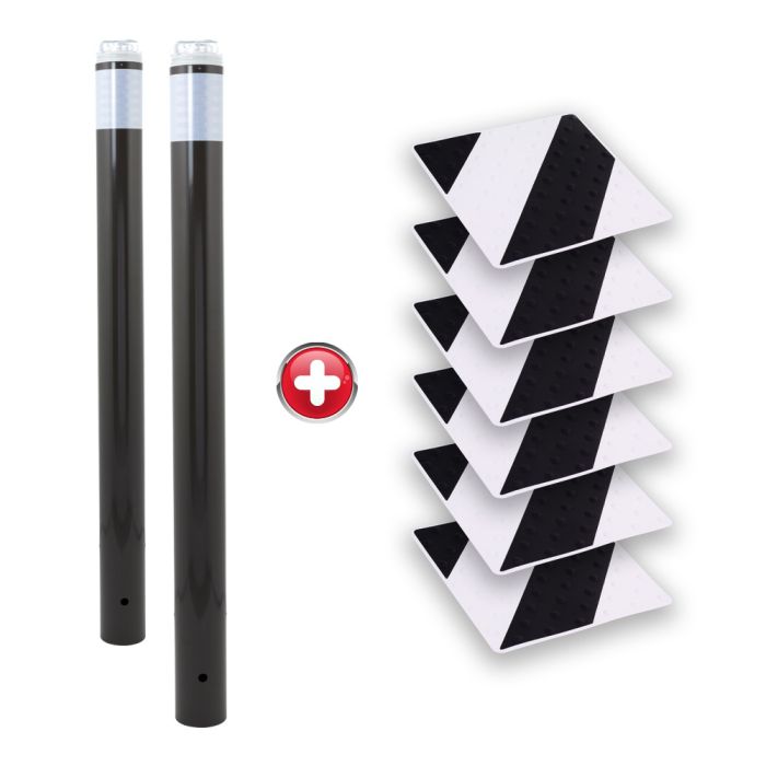 Kit passage piétons - Tubes Gris - Dalles Noir/Blanc - Novap