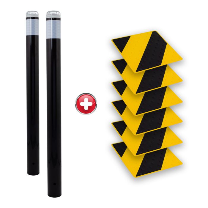 Kit passage piétons - Tubes Noir - Dalles Jaune/Noir - Novap