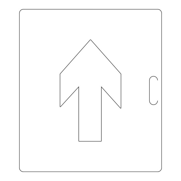 Pochoir pour signalisation horizontale - Fleche 300x500mm - Novap
