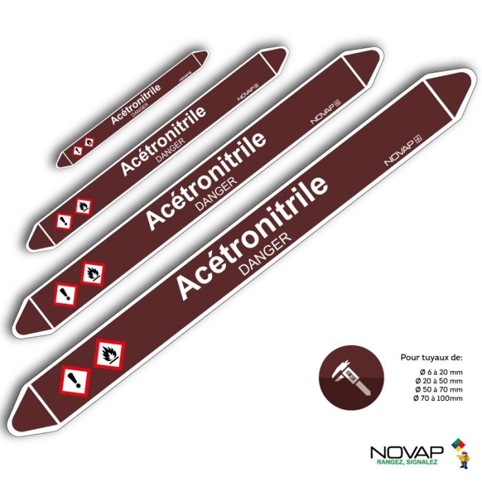 Marqueurs de tuyauterie - Acétronitrile - Novap