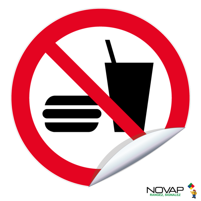 Adhésifs Interdit de manger ou de boire - Novap